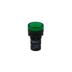 Rs Pro - Voyant lumineux led Vert 24V c.a. / v c.c., ø découpe 22mm, Montage panneau, IP65 ( Prix pour Paquet de 5 )