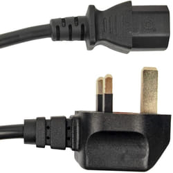 Cordon d'alimentation Rs Pro Connecteur Fiche britannique de type g cei C13, 2m, 5A / 250 v ( Prix pour 1 )