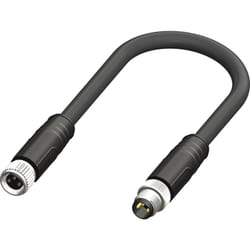 Câble de commande Rs Pro 3 conducteurs , M8 Femelle vers M8 Mâle, 3m ( Prix pour 1 )