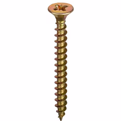 Taille de filetage = 6mm Forme de tête = Fraiséepouces Type d'entrainement = Pozidriv Matériau = Acier Finition = Jaune passi ...
