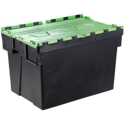 Rs Pro - Bac avec couvercle intégré Vert Double rabat 77L, 600mm x 400mm x 400mm ( Prix pour 1 )