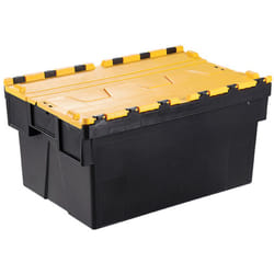 Rs Pro - Bac avec couvercle intégré Jaune Double rabat 65L, 600mm x 400mm x 365mm ( Prix pour 1 )