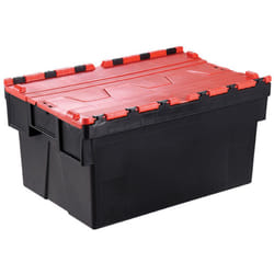 Rs Pro - Bac avec couvercle intégré Rouge Double rabat 65L, 600mm x 400mm x 365mm ( Prix pour 1 )