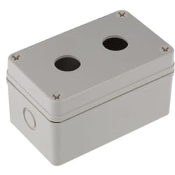 Rs Pro - Boîtier de bouton-poussoir, 2 découpes , couleur Gris en Plastique, diamètre: 22mm ( Prix pour 1 )