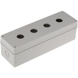 Rs Pro - Boîtier de bouton-poussoir, 4 découpes , couleur Gris en Plastique, diamètre: 22mm ( Prix pour 1 )