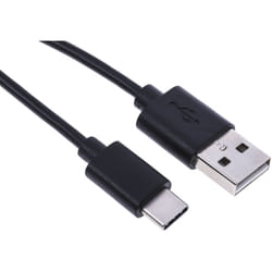 Câble usb Rs Pro usb-a mâle vers Male usb-c, Noir, 1m ( Prix pour 1 )
