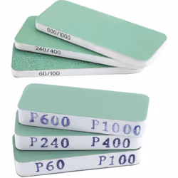 Type de papier abrasif = Polissoir grain = P100, P240, P400, P60, P600, P1000 Qualité = Moyen Longueur = 80mm Largeur = 30mm  ...