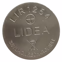 Taille = LIR1254 Chimie = Lithium Tension nominale = 3.7V Capacité = 45mAh Type de terminaison = Standard Diamètre = 12mm Dim ...