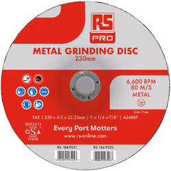 Type de disque = Disque de meulage Epaisseur = 6.5mm Matériau abrasif = Oxyde d'aluminium grain = P120 Quantité dans le pack  ...