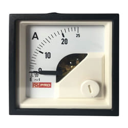 Ampèremètre analogique de panneau V c.a. RS PRO, Echelle 25 (Input, Scale)A, 48mm x 48mm ( Prix pour 1 )
