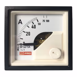 Valeur maximum = 10 (Input) A, 100 (Scle) A, 50/5 (CT) A Type de courant = V c.a. Elément mobile = Ferromagnétique Hauteur de ...