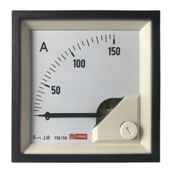 Rs Pro - Ampèremètre analogique de panneau v c.a. Echelle 150 (Scle) a, 150/5 (ct) a, 5 (Input) a, 72mm x 72mm ( Prix pour 1 )