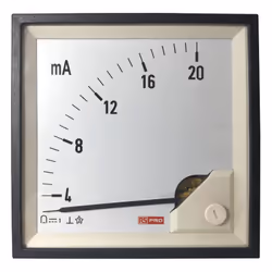 Valeur maximum = 20 (Input)mA Type de courant = V c.c. Elément mobile = Bobine mobile Hauteur de découpe = 96mm Largeur de dé ...