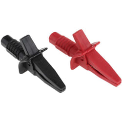 Rs Pro - Pince crocodile, 10A, noire, rouge, 25mm ( Prix pour 1 paire )