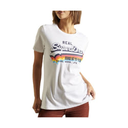 T shirt Superdry Original vintage Femme Blanc