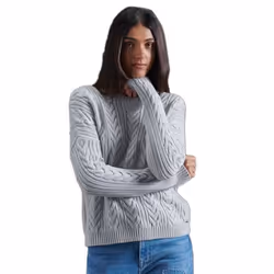 Pull en maille torsadée à épaules tombantes femme Superdry