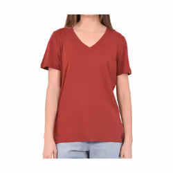 T-shirt à col femme Superdry V Essential en coton biologique