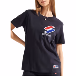 T-shirt en velours chenille et coton biologique femme Superdry Sportstyle