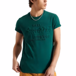 T-Shirt Vintage Embossed Coton Vert