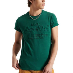 T-Shirt Vintage Embossed Coton Vert