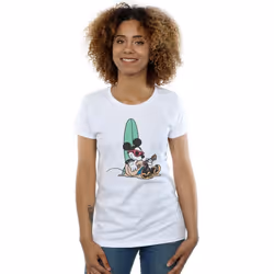 Disney - T-shirt SURF AND CHILL - Femme (Blanc)