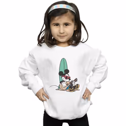 Disney - Sweat SURF AND CHILL - Fille (Blanc)