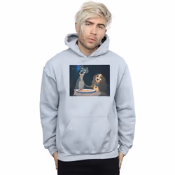 Disney - Sweat à capuche LADY AND THE TRAMP SPAGHETTI SLURP - Homme (Gris chiné)