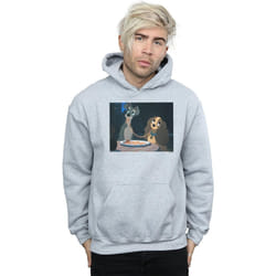 Disney - Sweat à capuche LADY AND THE TRAMP SPAGHETTI SLURP - Homme (Gris chiné)