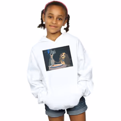 Disney - Sweat à capuche LADY AND THE TRAMP SPAGHETTI SLURP - Fille (Blanc)