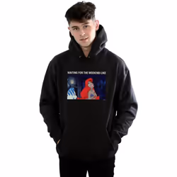 Disney - Sweat à capuche THE LITTLE MERMAID WAITING FOR THE WEEKEND - Homme (Noir)