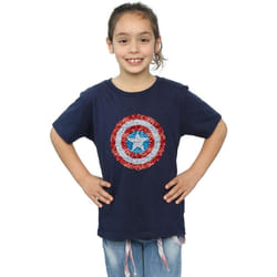 Marvel - T-shirt - Fille (Bleu marine)