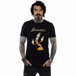 Disney - T-shirt BEAUTY AND THE BEAST BE OUR GUEST - Homme (Noir)