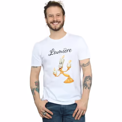 Disney - T-shirt BEAUTY AND THE BEAST BE OUR GUEST - Homme (Blanc)