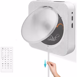 Adirigo Lecteur de CDDVD Portable avec Bluetooth - Lecteur de Musique Multifonctions - Haut-parleurs HiFi Intégrés - Radio FM ...