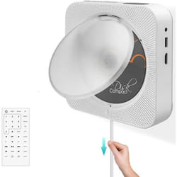 Adirigo Lecteur de CDDVD Portable avec Bluetooth - Lecteur de Musique Multifonctions - Haut-parleurs HiFi Intégrés - Radio FM -