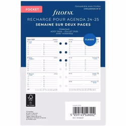 Recharge - FILOFAX - Semaine sur 2 pages - Format Pocket - Blanc - Académique