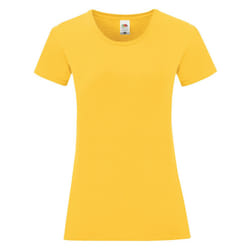 Fruit Of The Loom - T-shirt manches courtes ICONIC - Femme (Jaune)