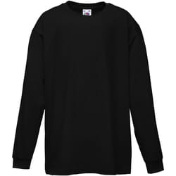 Fruit Of The Loom - T-Shirt à manches longues - Enfant unisexe (Lot de 2) (Noir)
