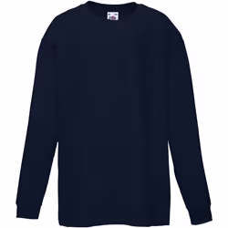 Fruit Of The Loom - T-Shirt à manches longues - Enfant unisexe (Lot de 2) (Bleu marine profond)