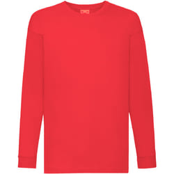 Fruit Of The Loom - T-Shirt à manches longues - Enfant unisexe (Lot de 2) (Rouge)