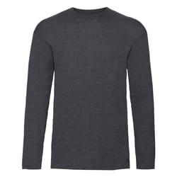 Fruit Of The Loom - T-Shirt à manches longues - Enfant unisexe (Lot de 2) (Gris foncé marne)