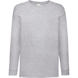Fruit Of The Loom - T-Shirt à manches longues - Enfant unisexe (Lot de 2) (Gris marne)