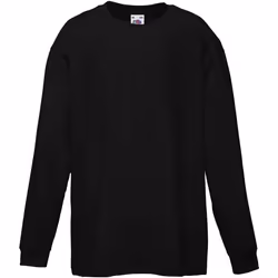 Fruit Of The Loom - T-Shirt à manches longues - Enfant unisexe (Lot de 2) (Noir)