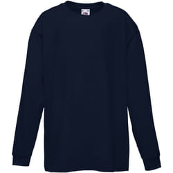 Fruit Of The Loom - T-Shirt à manches longues - Enfant unisexe (Lot de 2) (Bleu marine profond)