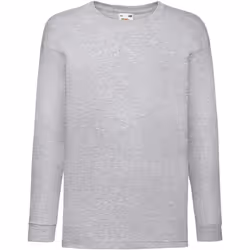 Fruit Of The Loom - T-Shirt à manches longues - Enfant unisexe (Lot de 2) (Gris marne)