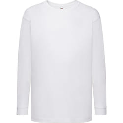 Fruit Of The Loom - T-Shirt à manches longues - Enfant unisexe (Lot de 2) (Blanc)