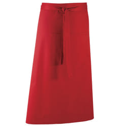 Premier - Tablier de bar style continental long (Lot de 2) - Taille unique (Rouge)