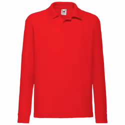 Fruit Of The Loom - Polo à manches longues - Enfant (Lot de 2) (Rouge)