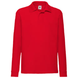 Fruit Of The Loom - Polo à manches longues - Enfant (Lot de 2) (Rouge)