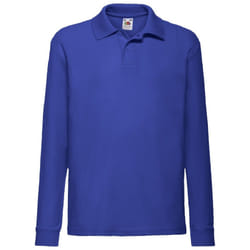 Fruit Of The Loom - Polo à manches longues - Enfant (Lot de 2) (Bleu royal)